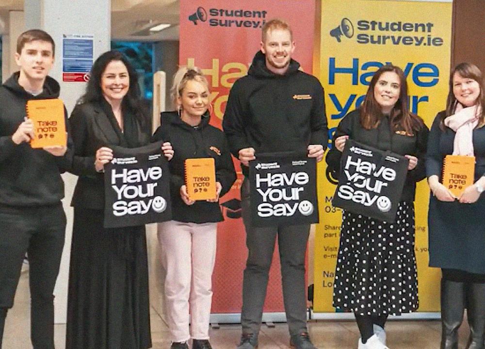 Students and staff working together to promote the survey in 2020